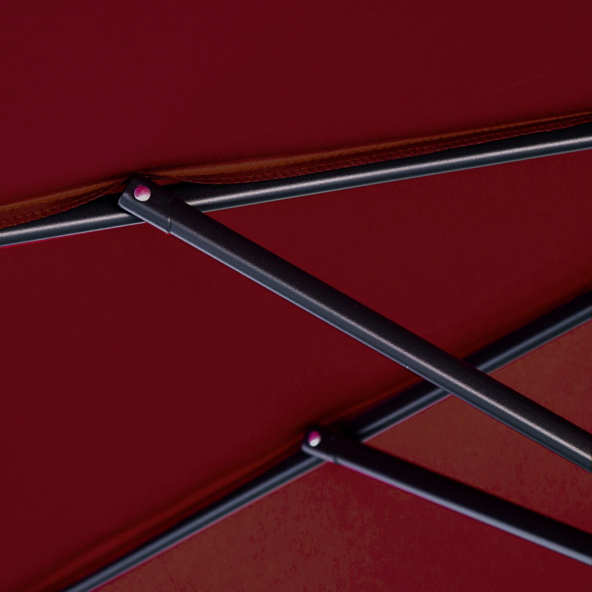 OUTSUNNY Parasol déporté octogonal inclinable manivelle pied acier Ø 3 x 2,5H m bordeaux