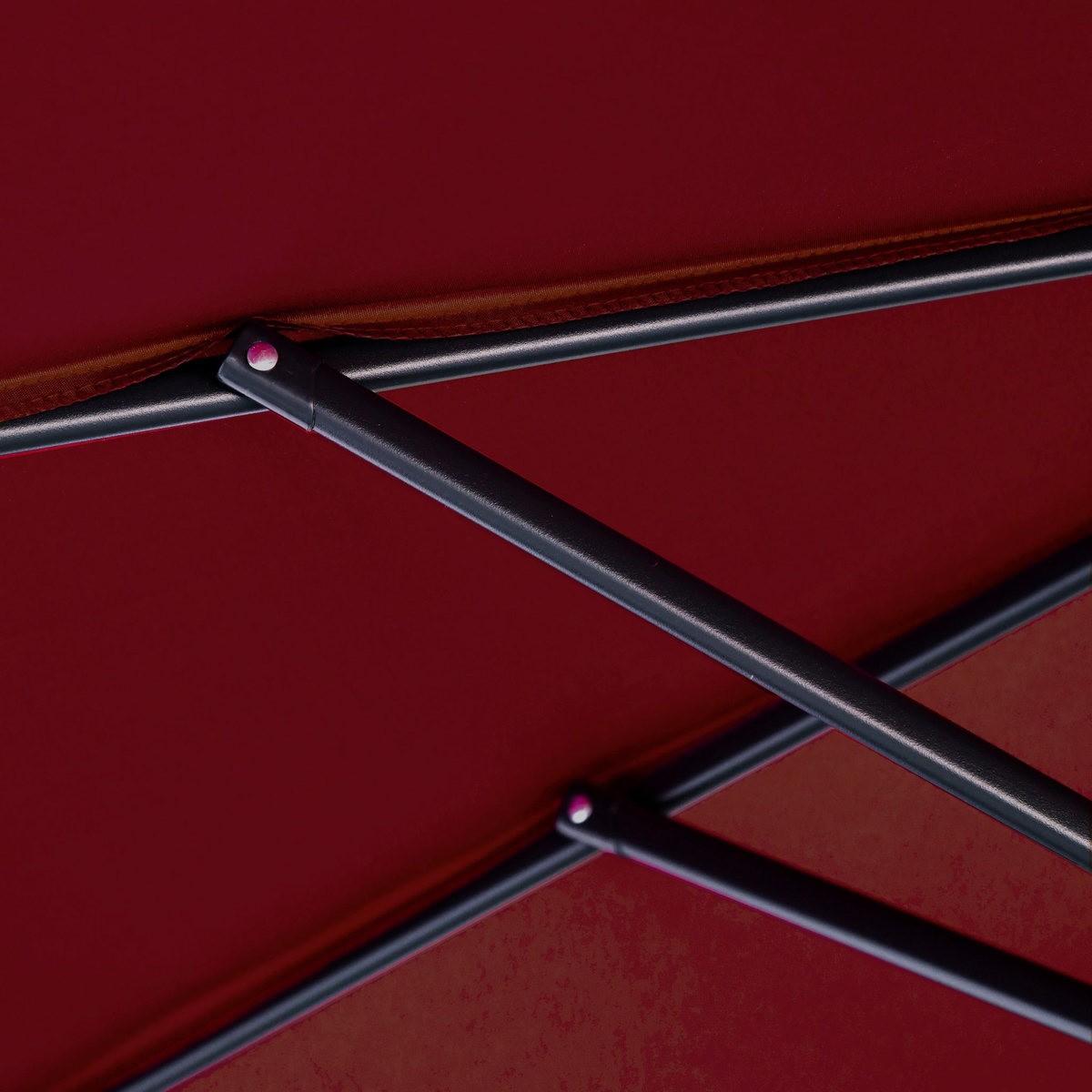 OUTSUNNY Parasol déporté octogonal inclinable manivelle pied acier Ø 3 x 2,5H m bordeaux