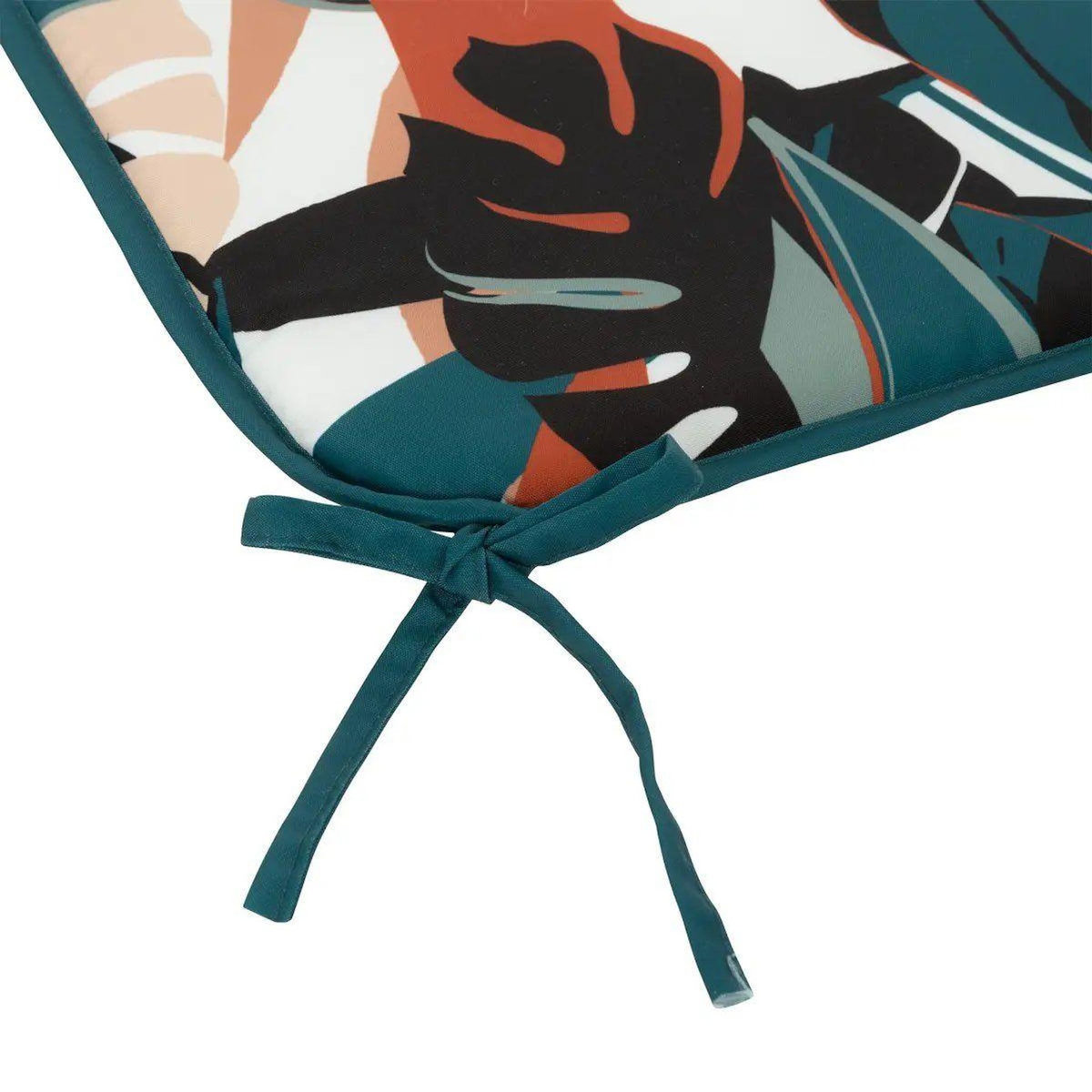 ATMOSPHERA Galette de Chaise Imprimée  Feuilles  38x38cm Bleu Canard