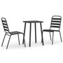 Voir la diapositive 2 : VIDAXL Ensemble a manger de jardin 3 pcs anthracite acier