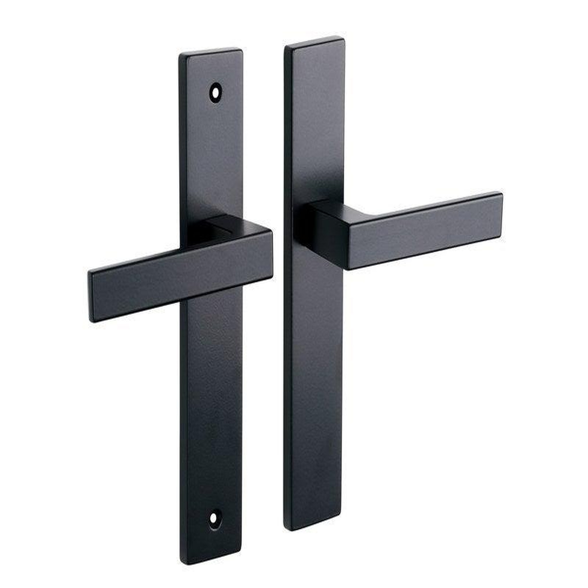 CENTRALE BRICO 2 poignees de porte Nathan/loft sans trou ALPERTEC, acier entraxe 195 mm