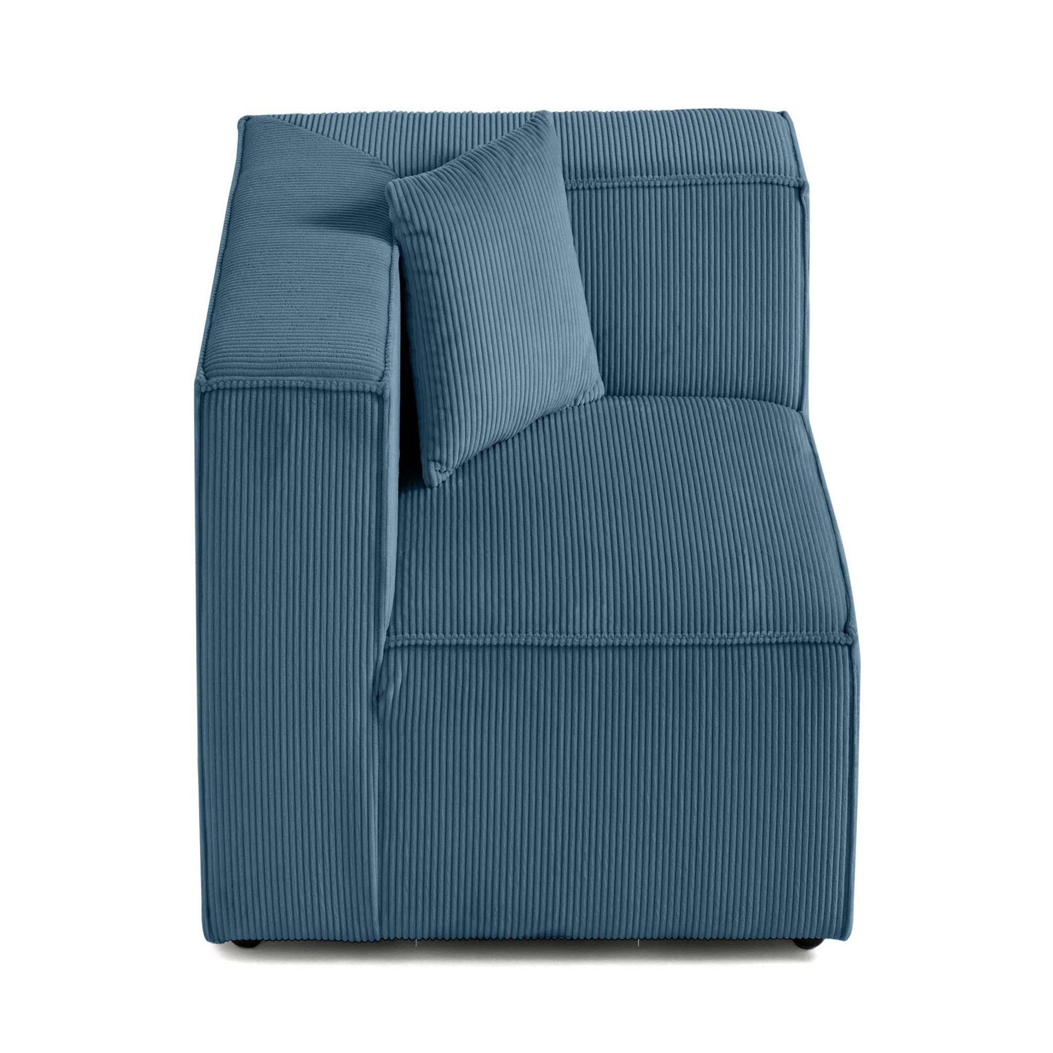 Voir la diapositive 1 : BEST MOBILIER Arty - module d'assise d'angle réversible - en velours côtelé