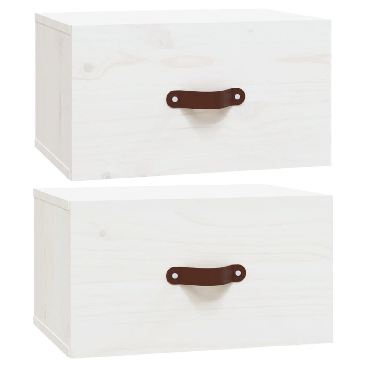VIDAXL Tables de chevet murales 2 pcs Blanc 40x29,5x22 cm