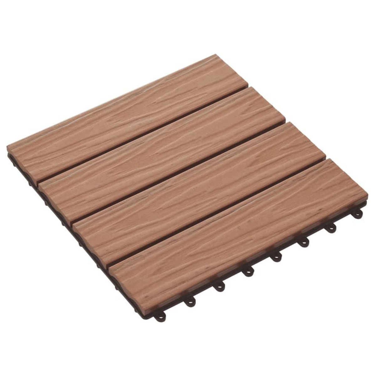 VIDAXL Carreau de terrasse en relief 11 pcs WPC 30 x 30 cm 1 m^2 Marron