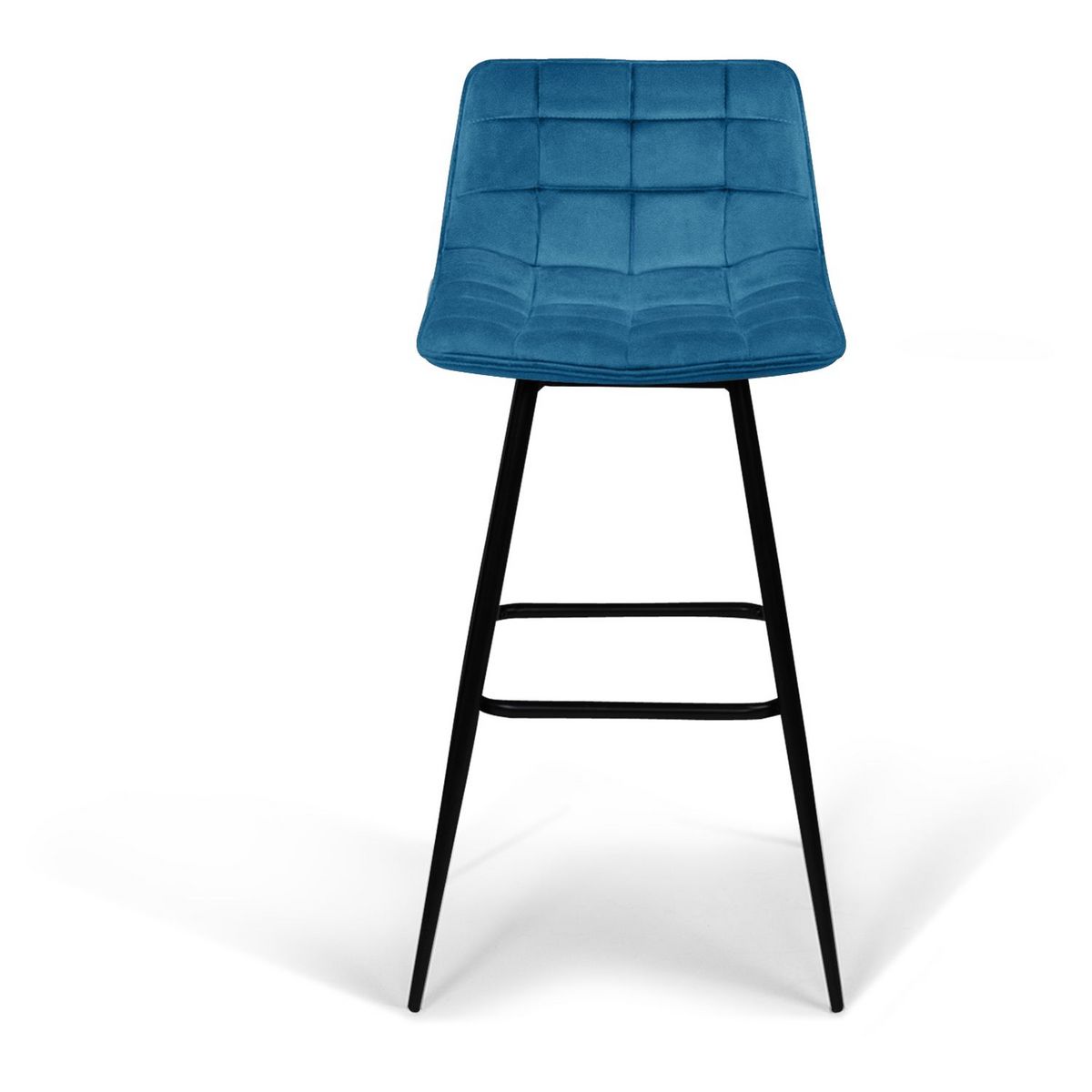 Lot de 4 tabourets chaises de bar assise velour pieds métal SIA