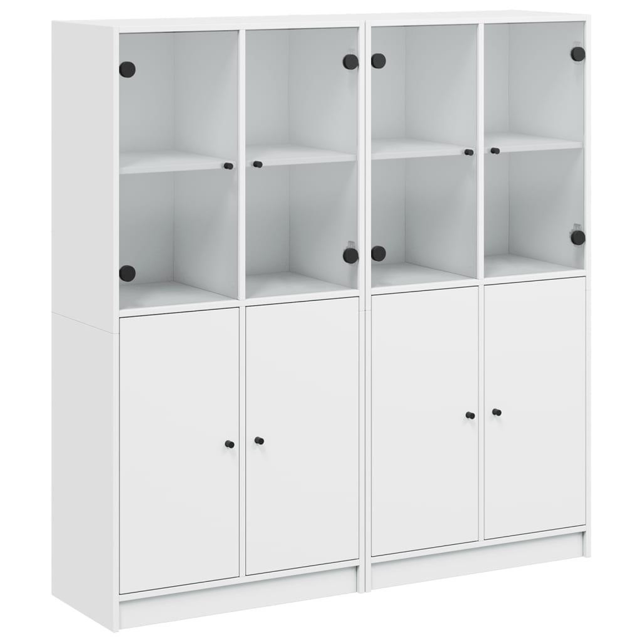 Voir la diapositive 2 : VIDAXL Bibliotheque avec portes blanc 136x37x142 cm bois d'ingenierie