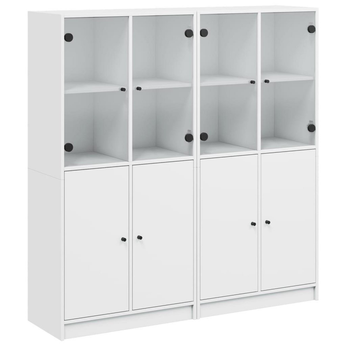 VIDAXL Bibliotheque avec portes blanc 136x37x142 cm bois d'ingenierie