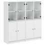 Voir la diapositive 2 : VIDAXL Bibliotheque avec portes blanc 136x37x142 cm bois d'ingenierie