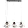 Voir la diapositive 2 : VIDAXL Plafonnier avec design de diamant Noir 3 ampoules E27