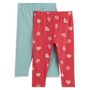Voir la diapositive 1 : INEXTENSO Lot de 2 leggings coeurs bébé fille