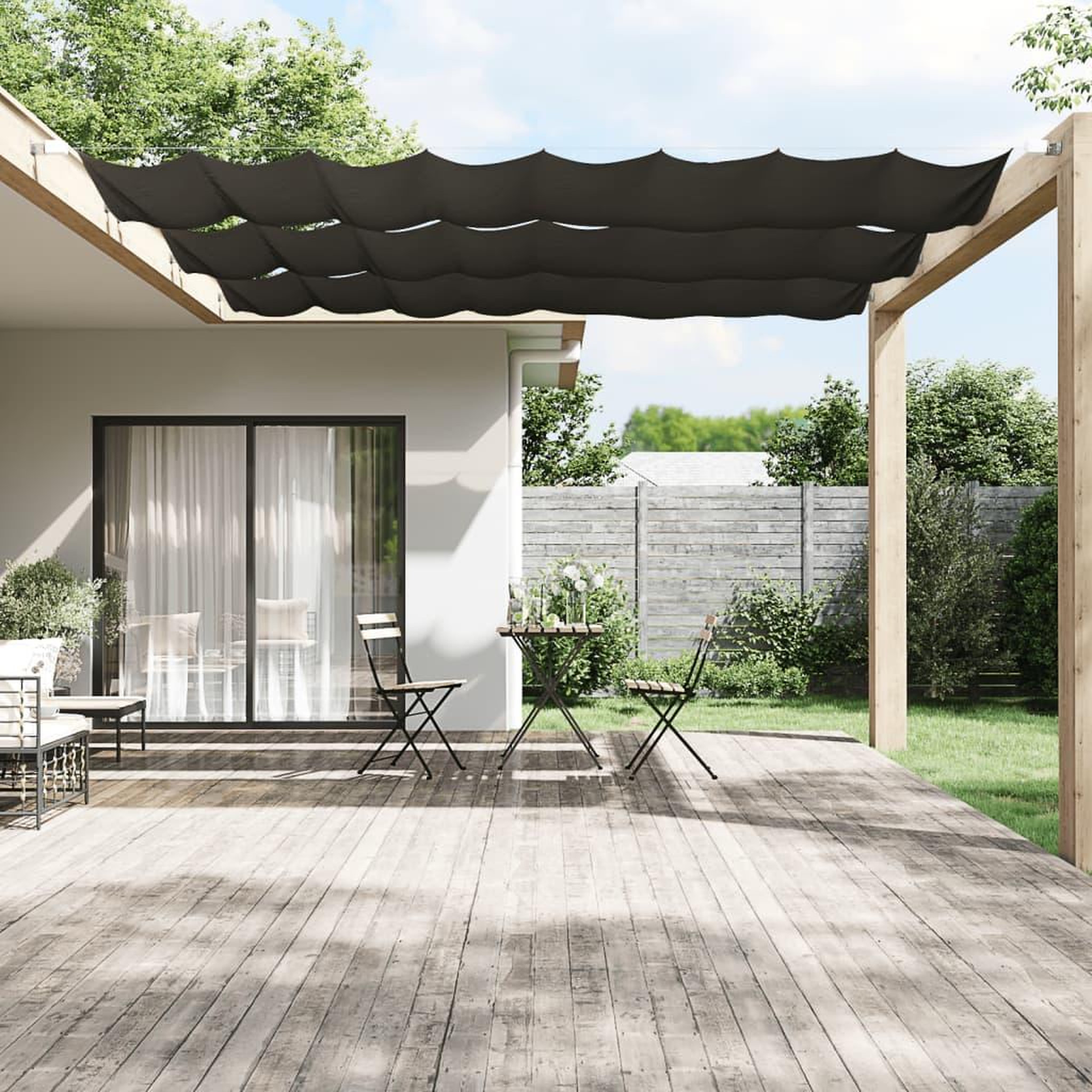 Voir la diapositive 1 : VIDAXL Auvent vertical Anthracite 60x1000 cm Tissu oxford