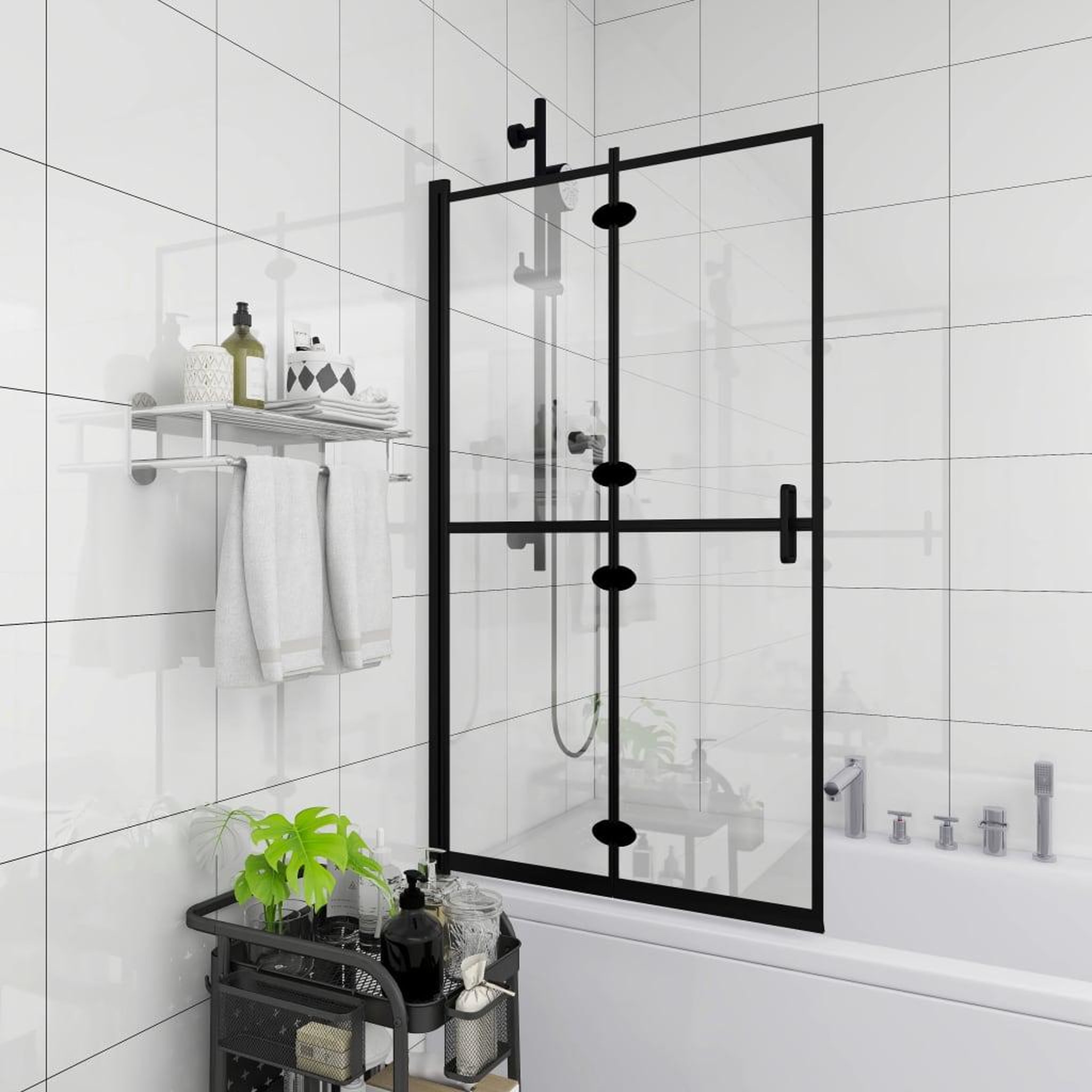 Voir la diapositive 3 : VIDAXL Cabine de douche pliable ESG 80x140 cm Noir