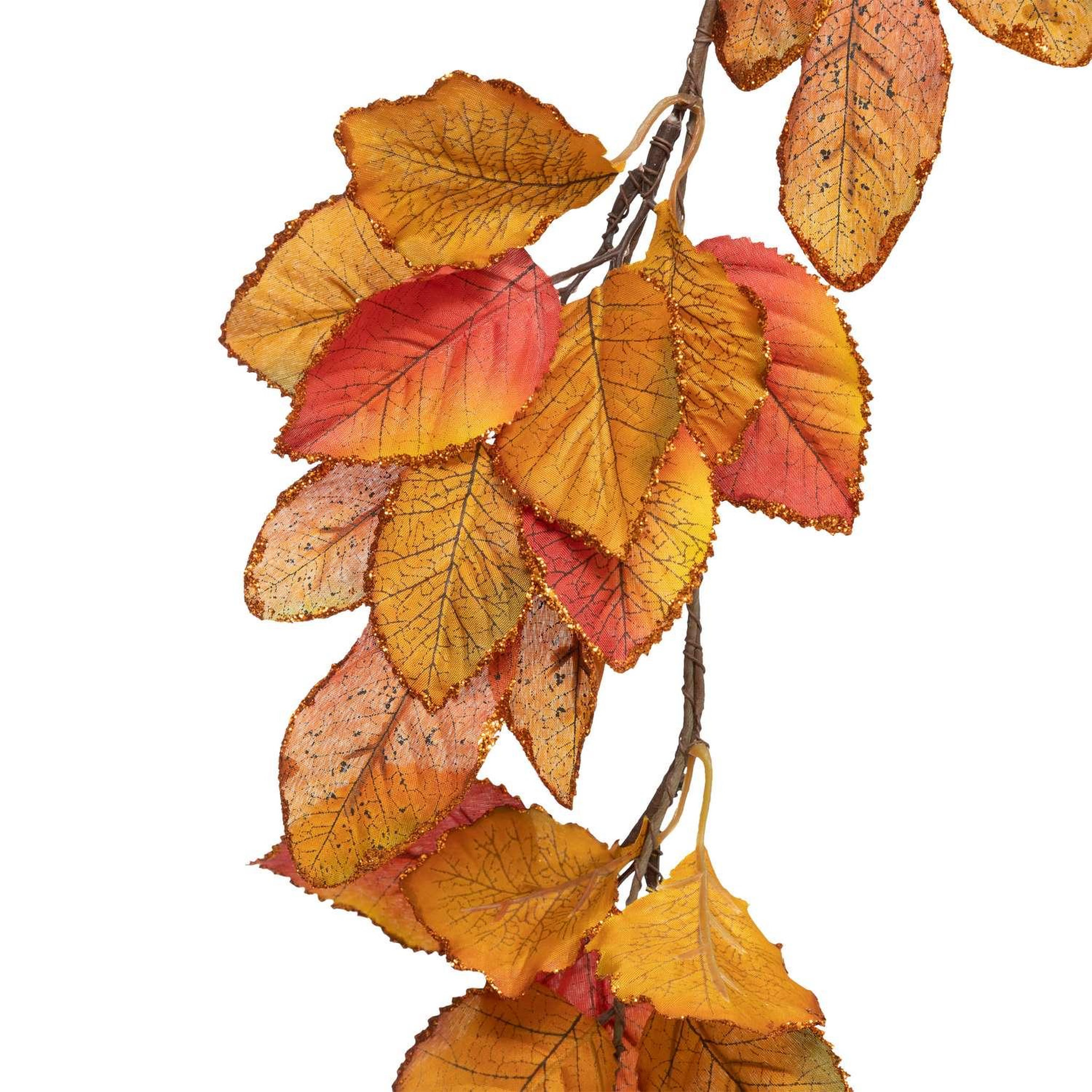 Voir la diapositive 2 : ATMOSPHERA Guirlande feuille d'automne l. 1,8 m - orange