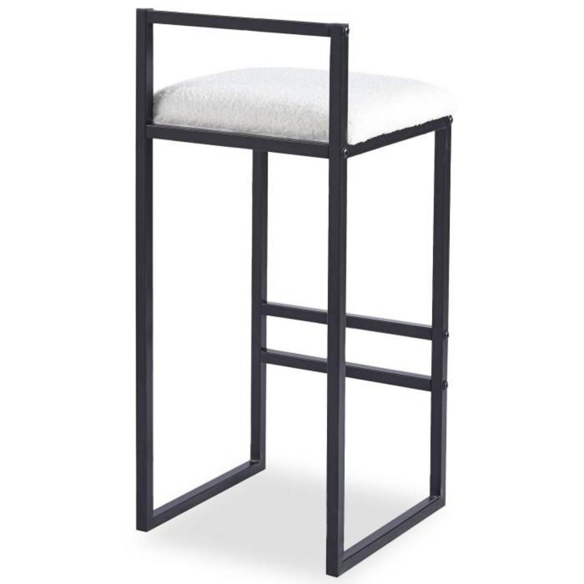 Paris Prix Tabouret de Bar Bouclette  Dakota  80cm Crème & Noir