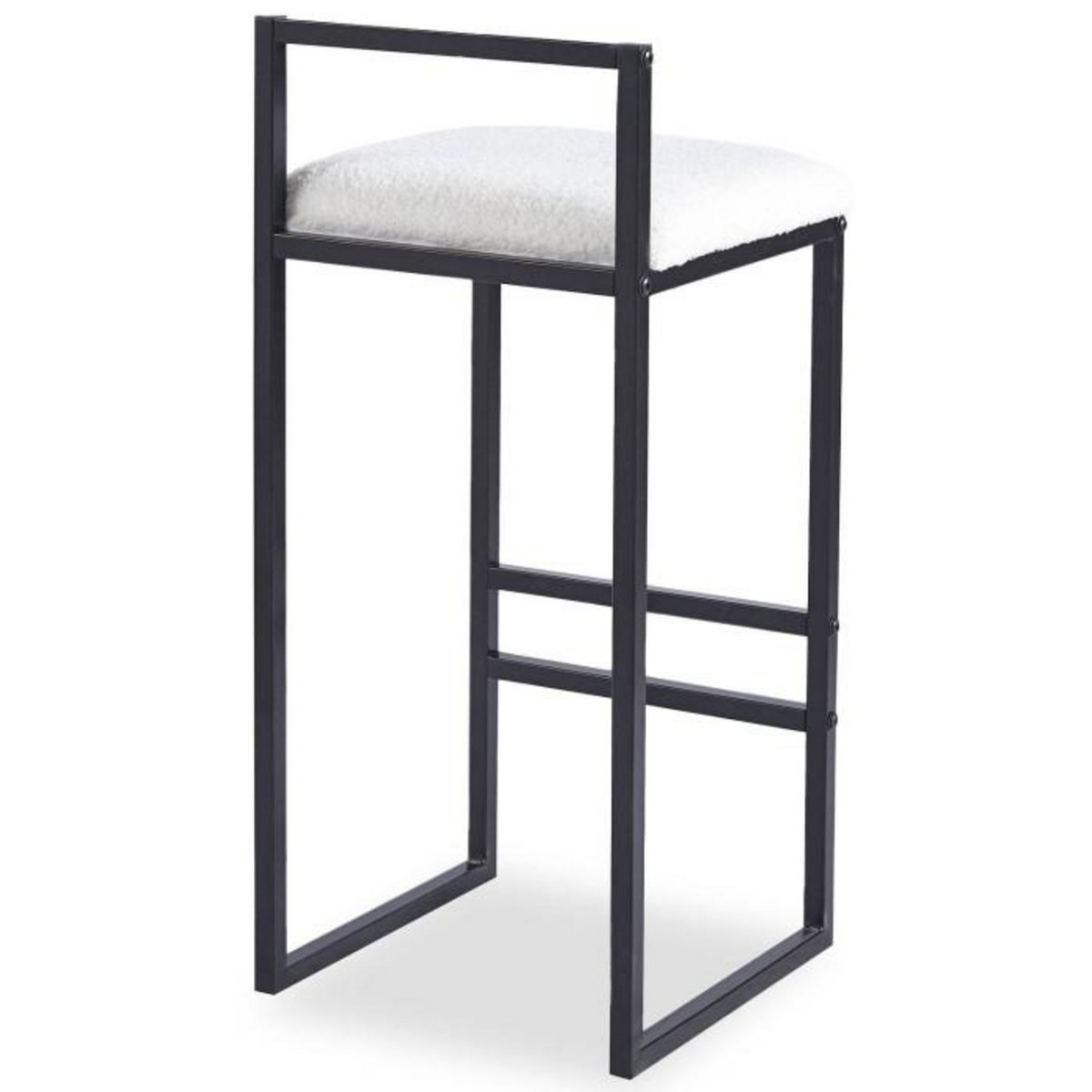 Paris Prix Tabouret de Bar Bouclette  Dakota  80cm Crème & Noir