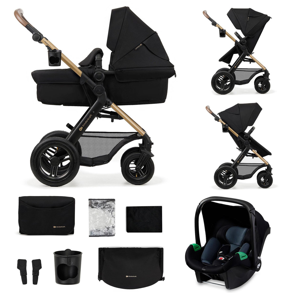 KINDERKRAFT Poussette trio moov 2 pratique et confortable