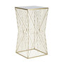 Voir la diapositive 1 : Paris Prix Table d'Appoint Carrée Design  Lines  100cm Or