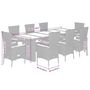 Voir la diapositive 6 : VIDAXL Ensemble a manger de jardin 9 pcs coussins gris resine tressee