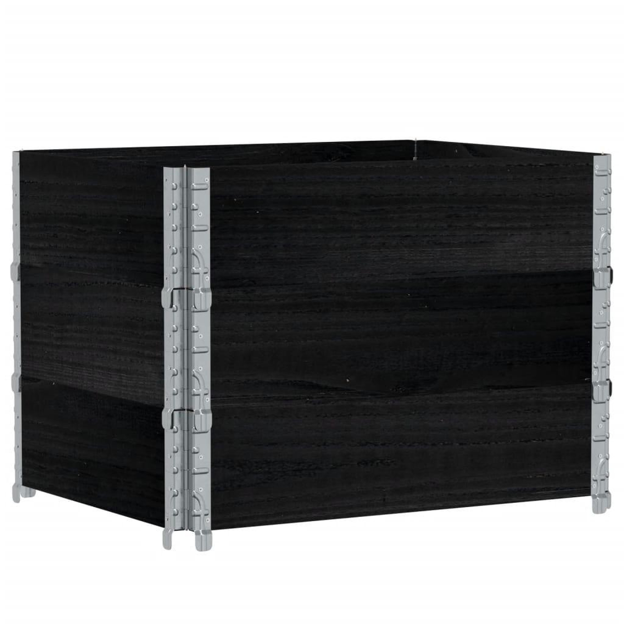 Voir la diapositive 2 : VIDAXL Jardiniere noir 80x60 cm bois massif de pin