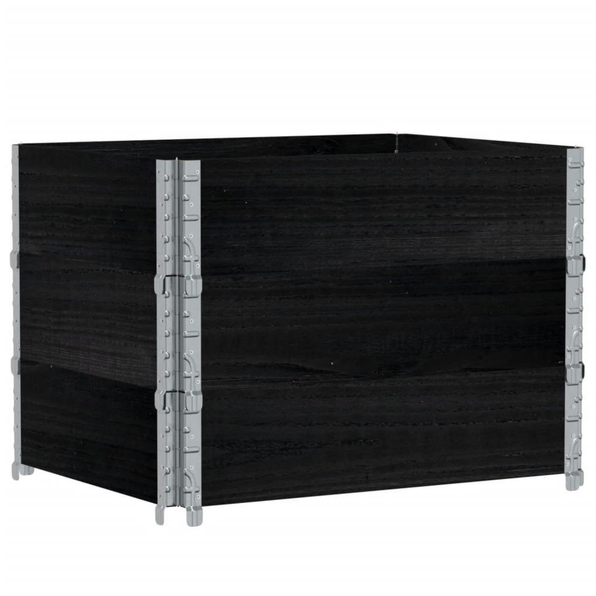 VIDAXL Jardiniere noir 80x60 cm bois massif de pin