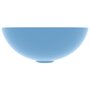 VIDAXL Lavabo de salle de bain Ceramique Bleu clair Rond