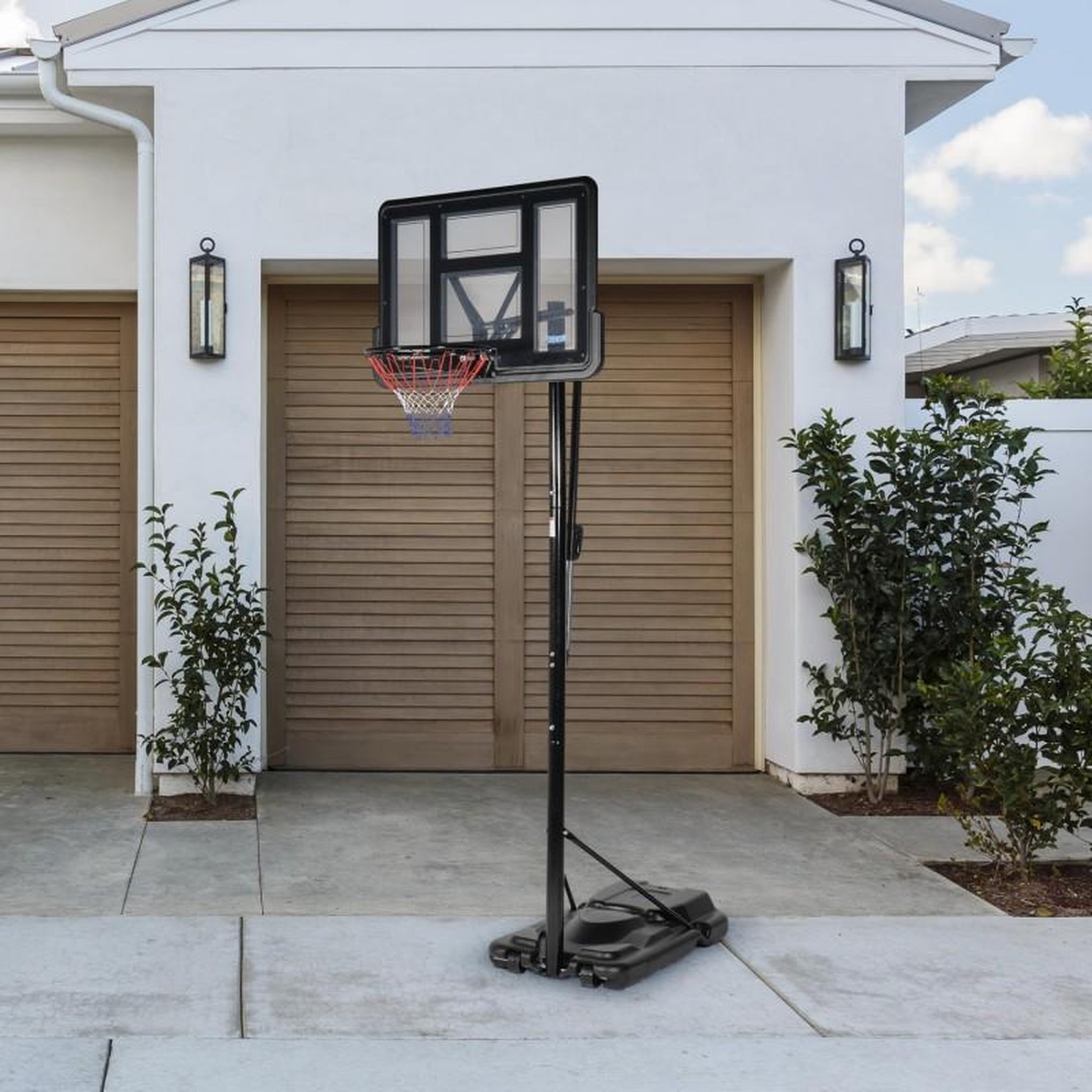 Voir la diapositive 2 : BUMBER Panier de Basket sur pied mobile CHICAGO - Diamètre 45 cm - Hauteur Réglable de 2,30m à 3,05m