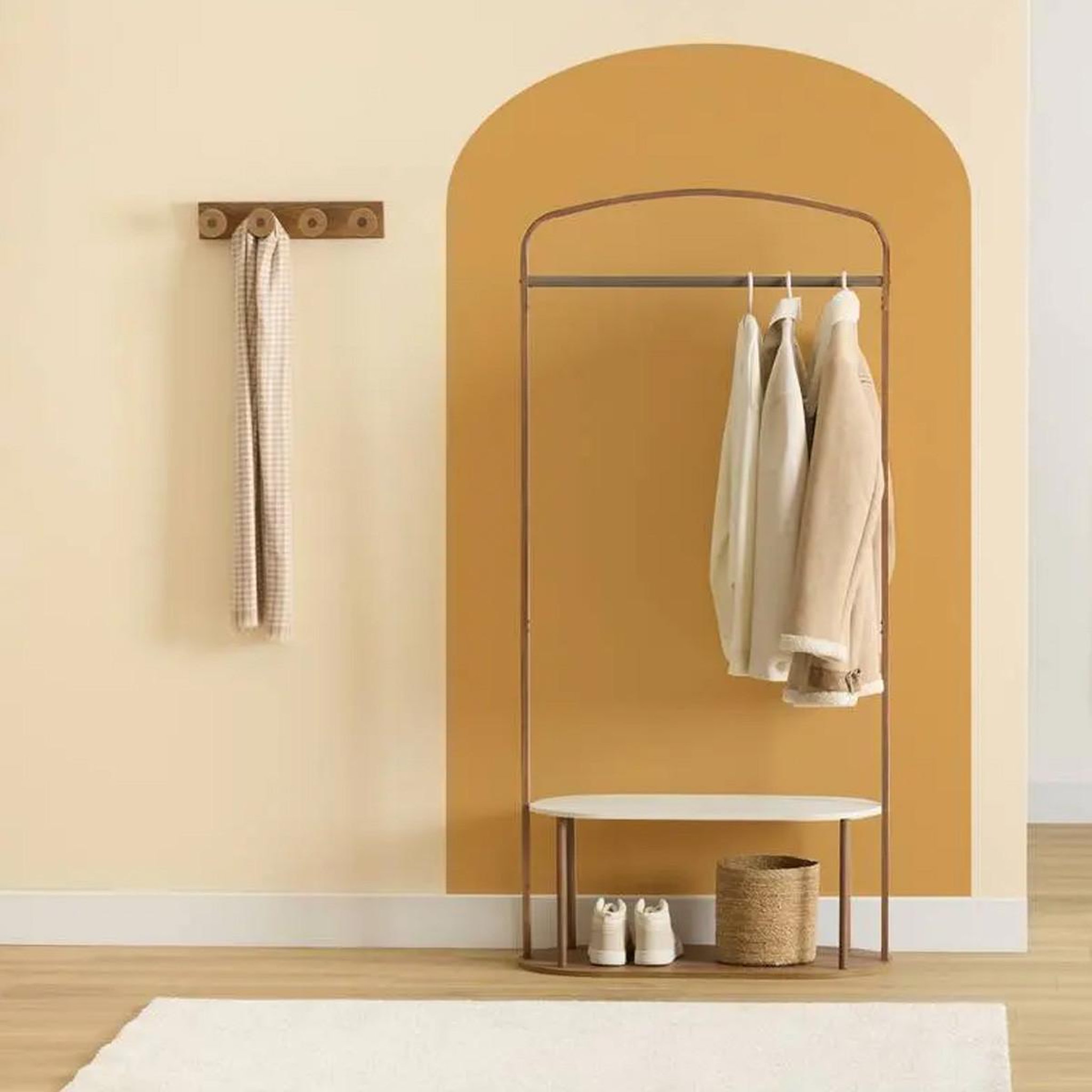 Voir la diapositive 3 : FIVE Patère 4 tiges design  côme  40cm marron