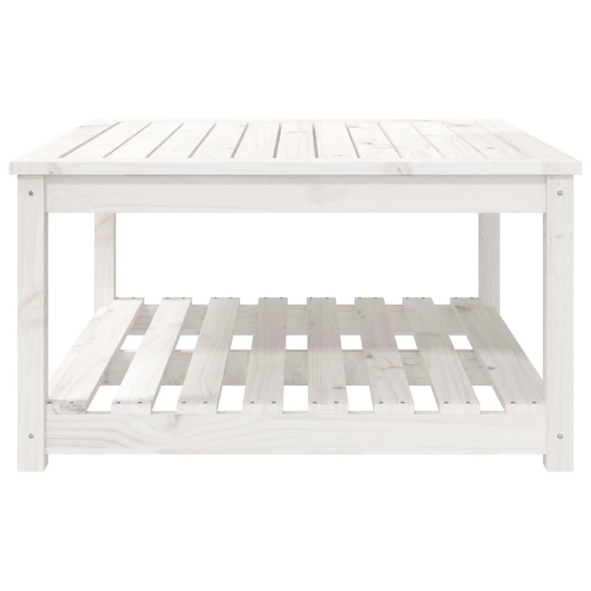 Voir la diapositive 5 : VIDAXL Table de jardin blanc 82,5x82,5x45 cm bois massif de pin