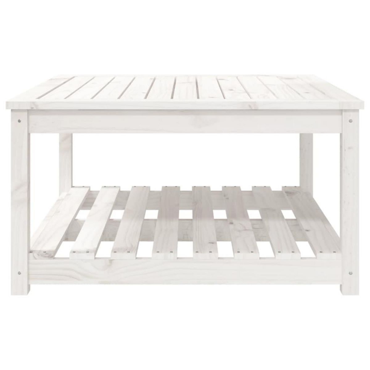 VIDAXL Table de jardin blanc 82,5x82,5x45 cm bois massif de pin