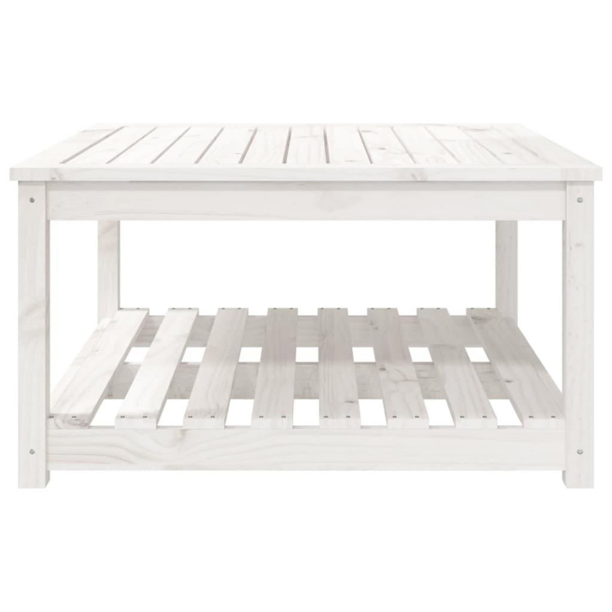 VIDAXL Table de jardin blanc 82,5x82,5x45 cm bois massif de pin