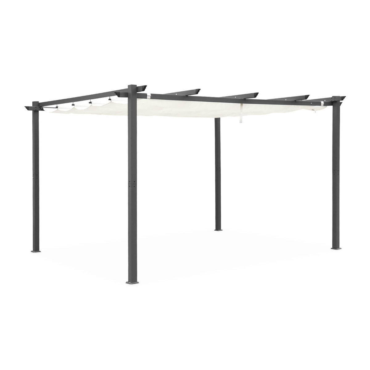 SWEEEK Pergola aluminium - Isla 3x4m - Tonnelle idéale pour votre terrasse, toit rétractable, toile coulissante, structure aluminium