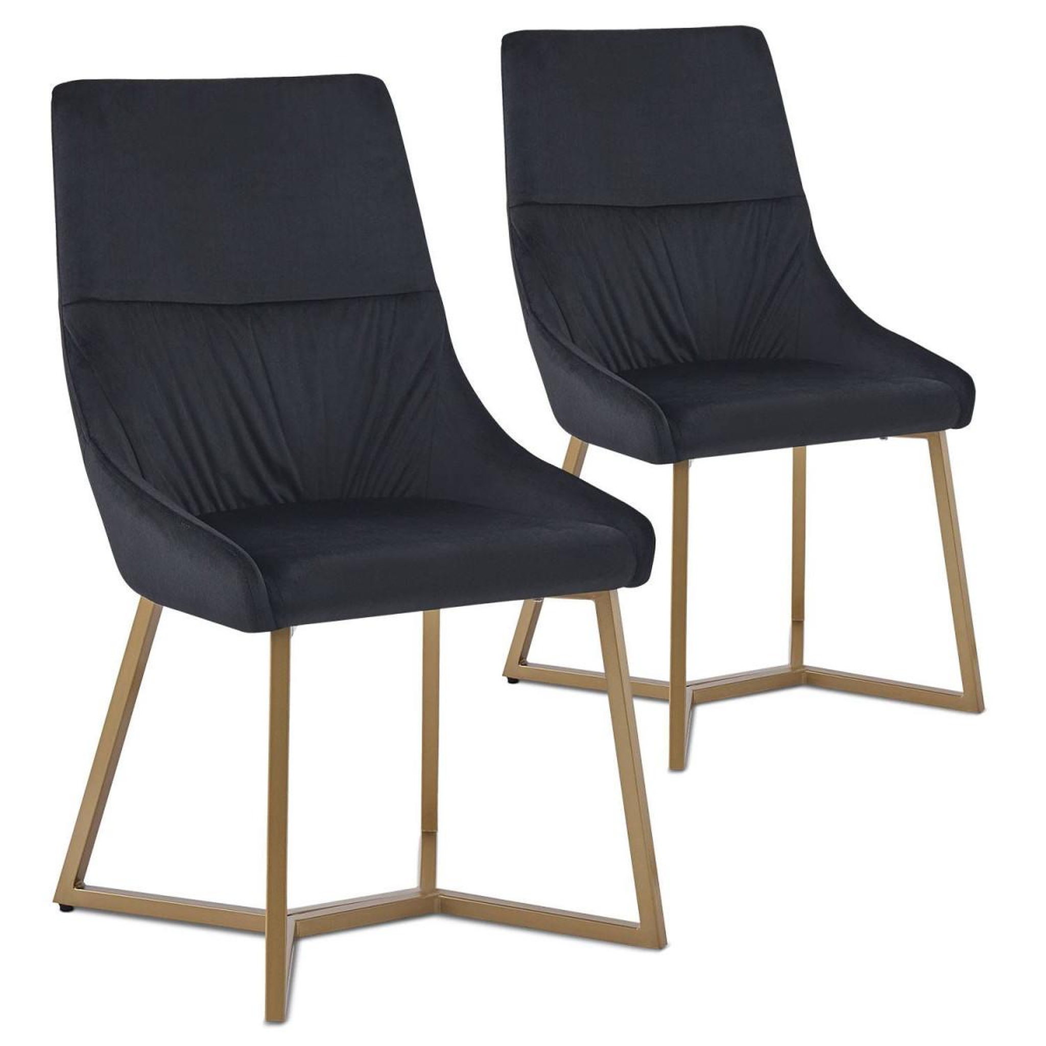 Voir la diapositive 1 : Paris Prix Lot de 2 chaises matelassées en velours  elba  88cm noir