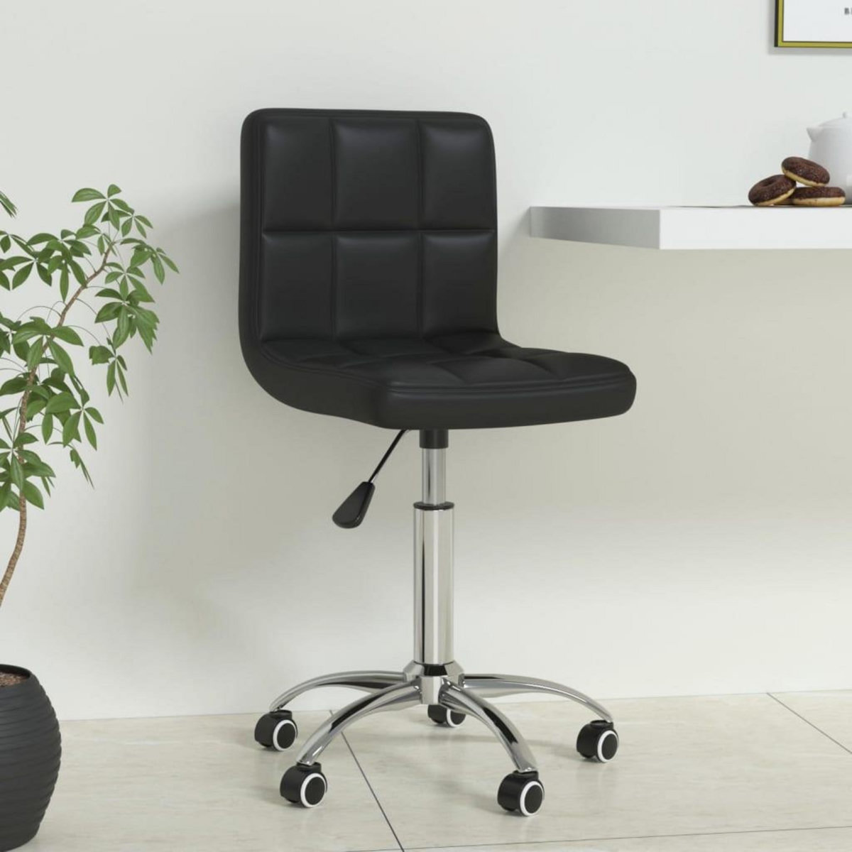 VIDAXL Chaise de bureau pivotante Noir Similicuir