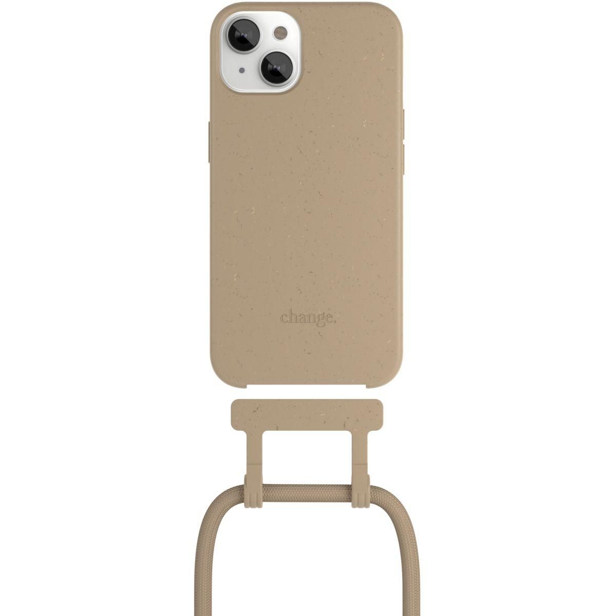 WOODCESSORIES Etui avec cordon iPhone 13 mini Tour de cou gris