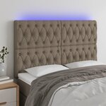 VIDAXL Tete de lit a LED Taupe 144x7x118/128 cm Tissu