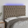 Voir la diapositive 1 : VIDAXL Tete de lit a LED Taupe 144x7x118/128 cm Tissu