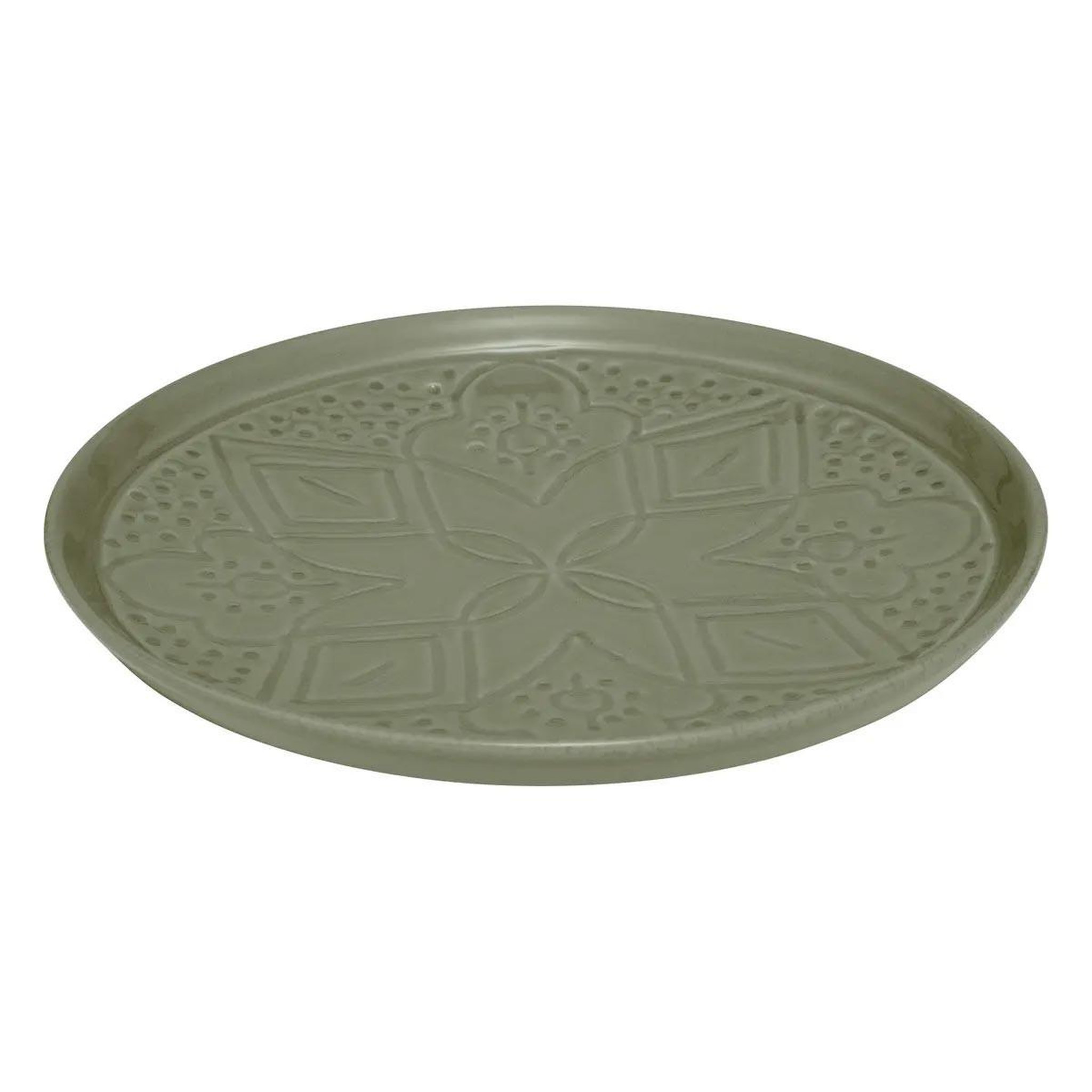 Voir la diapositive 2 : SECRET DE GOURMET Lot de 6 assiettes à dessert faïence  sienna  20cm vert olive