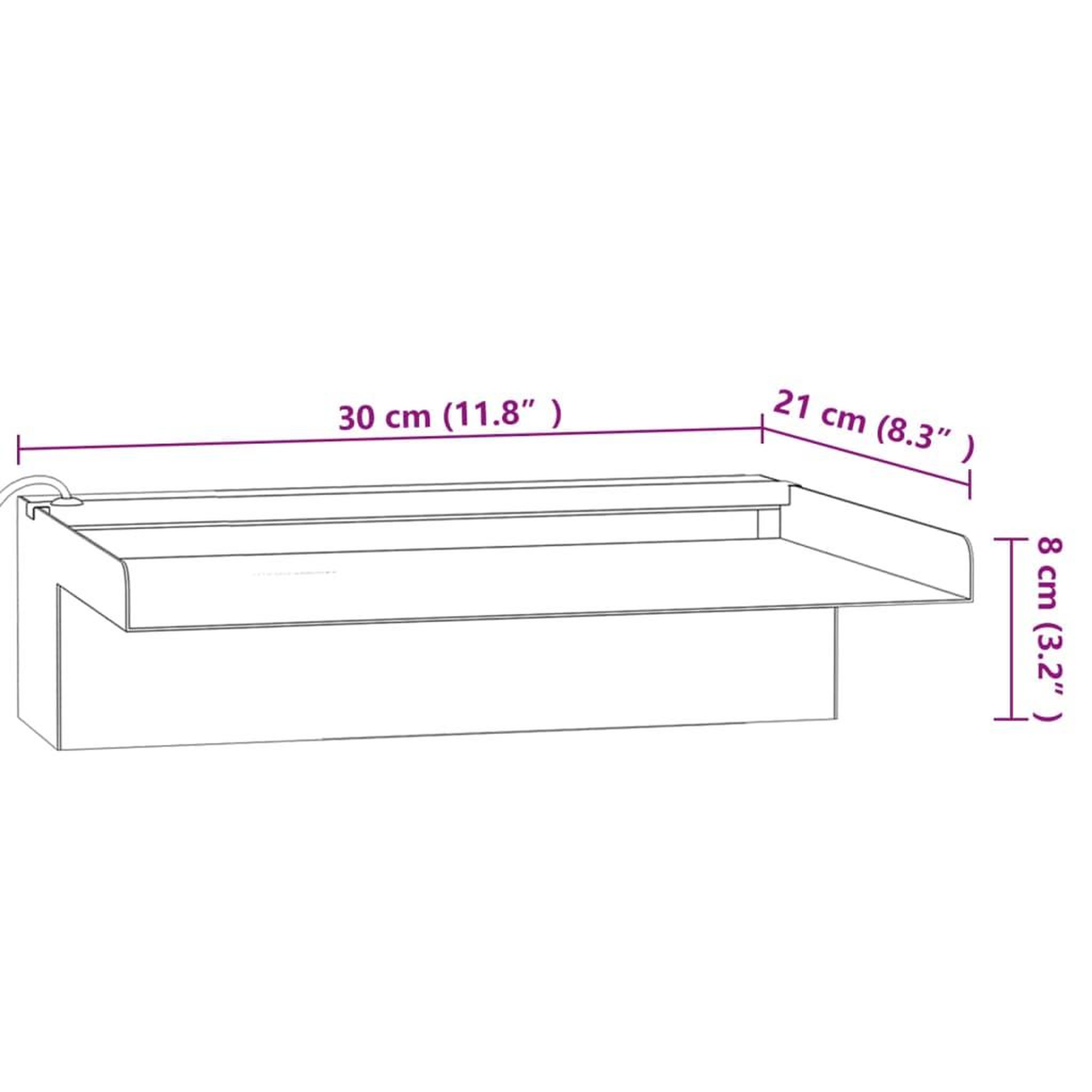 Voir la diapositive 6 : VIDAXL Deversoir pour cascade avec LED RVB Inox 30 cm