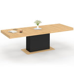 ID MARKET Table à manger extensible rectangle EDEN 8-12 personnes bois et noir 200-250 cm