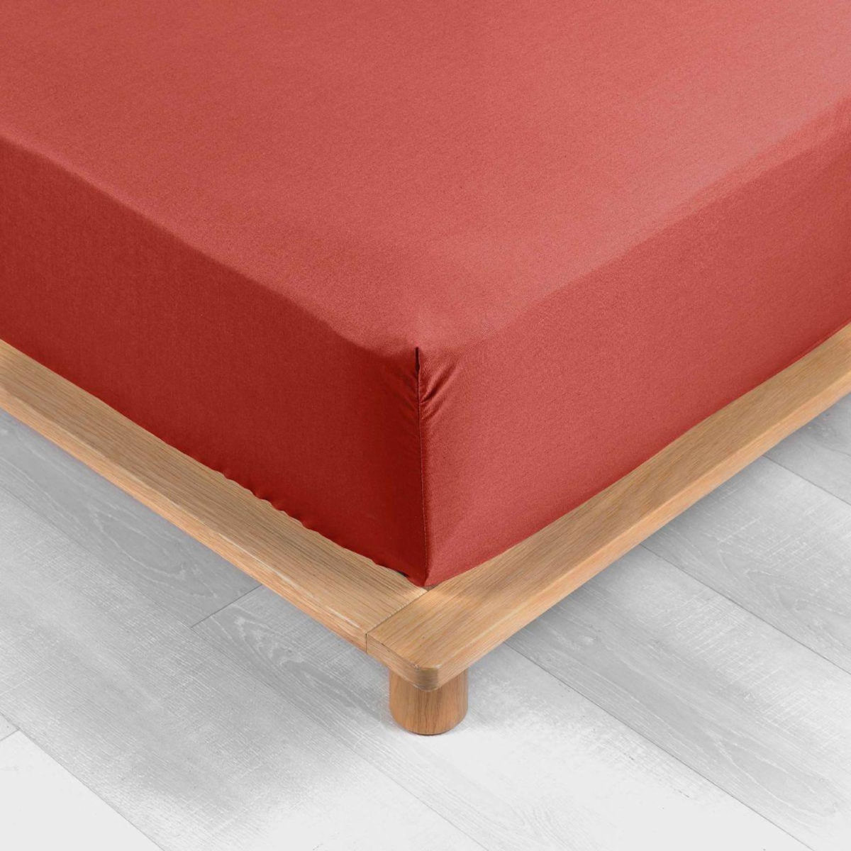 Paris Prix Drap Housse  Percaline  160x200cm Terracotta