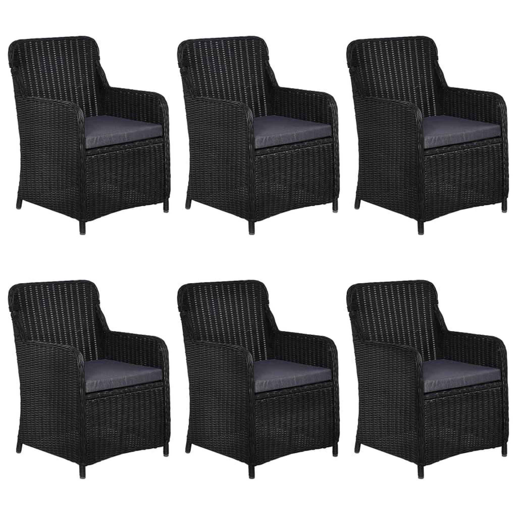 Voir la diapositive 4 : VIDAXL Ensemble a manger d'exterieur 7 pcs Resine tressee Noir