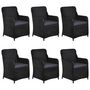 Voir la diapositive 4 : VIDAXL Ensemble a manger d'exterieur 7 pcs Resine tressee Noir