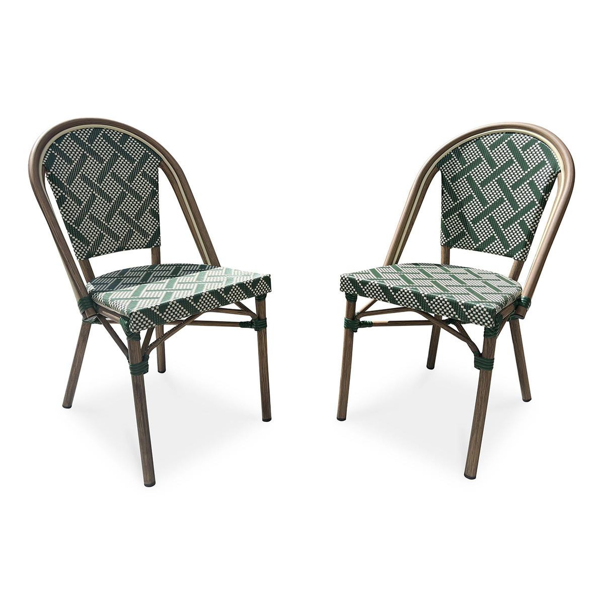 Paris Prix Lot de 2 chaises de jardin empilable  bistro  87cm vert