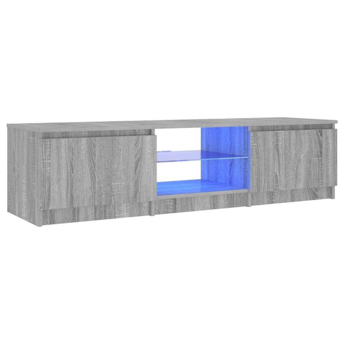 VIDAXL Meuble TV avec lumieres LED Sonoma gris 140x40x36 cm