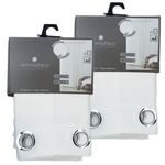 TOILINUX Lot de 2 Rideaux isolants en Polyester. Coloris disponibles : Blanc, Marron