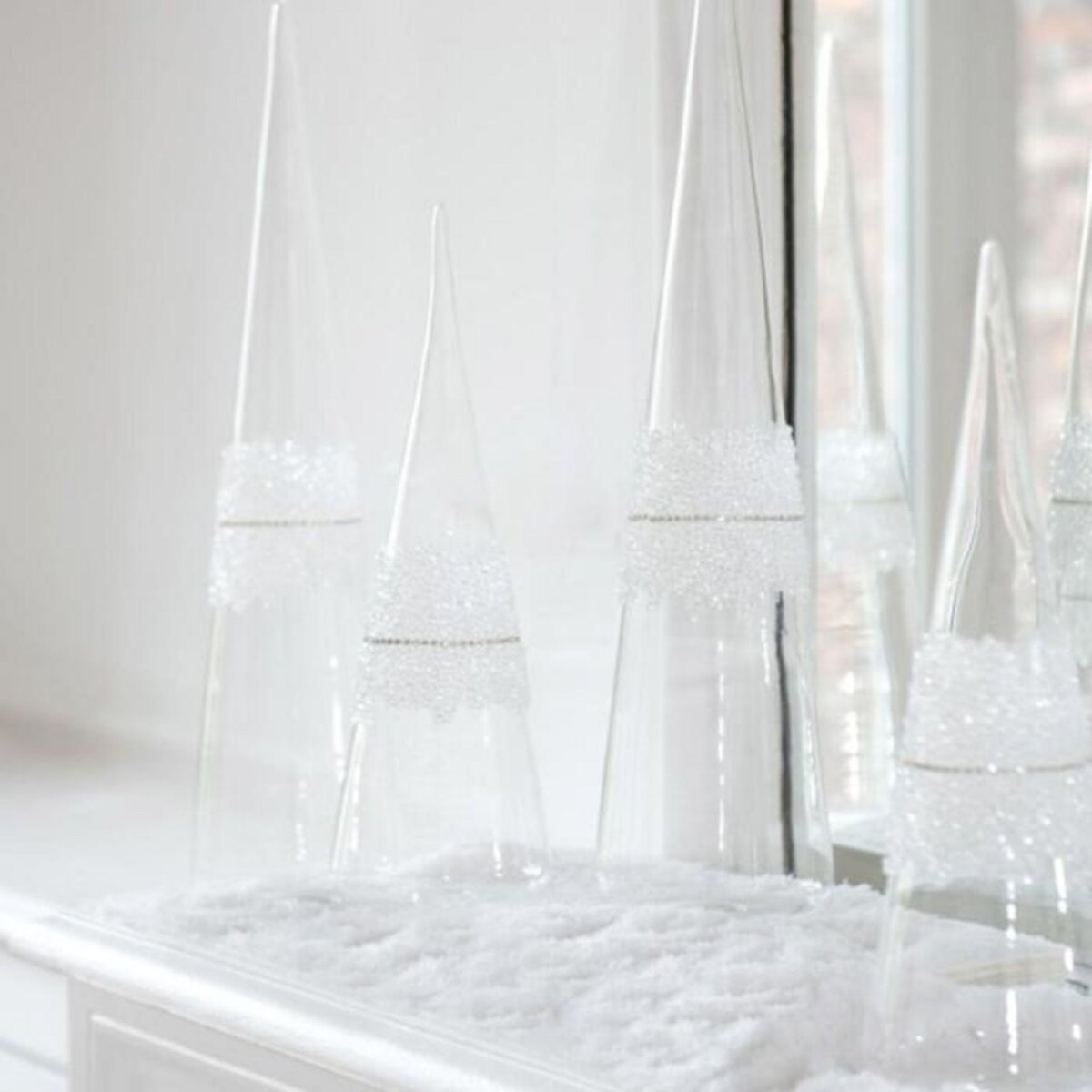 Paris Prix Cône Glace en Verre  Diamant  42cm Transparent