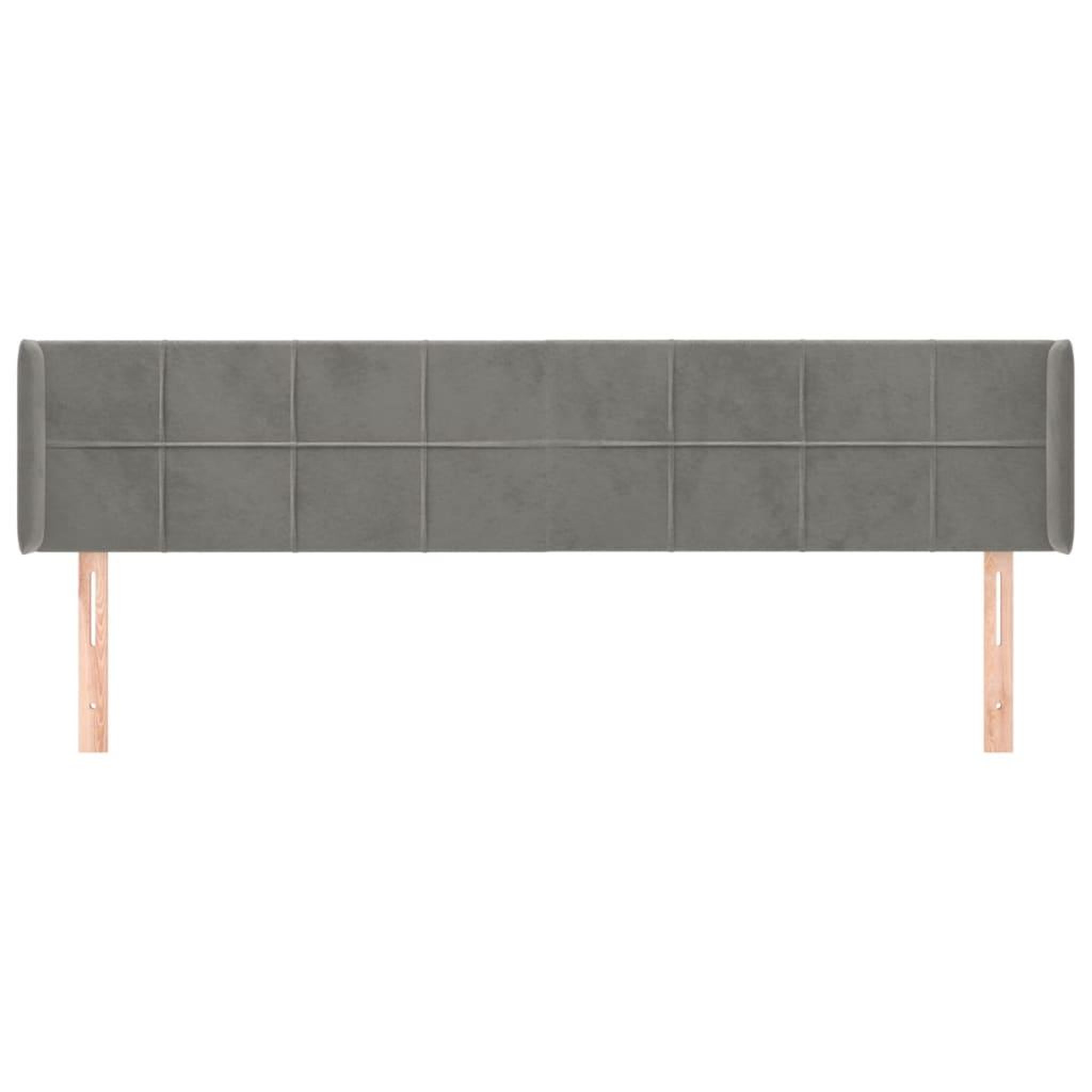 Voir la diapositive 3 : VIDAXL Tete de lit avec oreilles Gris clair 203x16x78/88 cm Velours