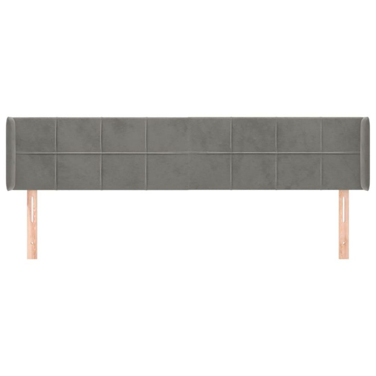 VIDAXL Tete de lit avec oreilles Gris clair 203x16x78/88 cm Velours