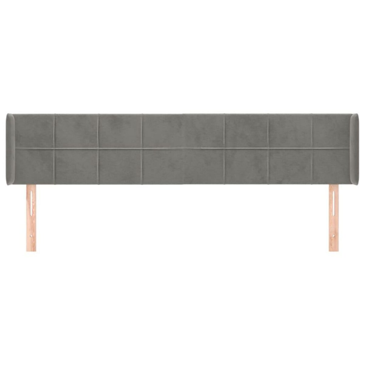 VIDAXL Tete de lit avec oreilles Gris clair 203x16x78/88 cm Velours