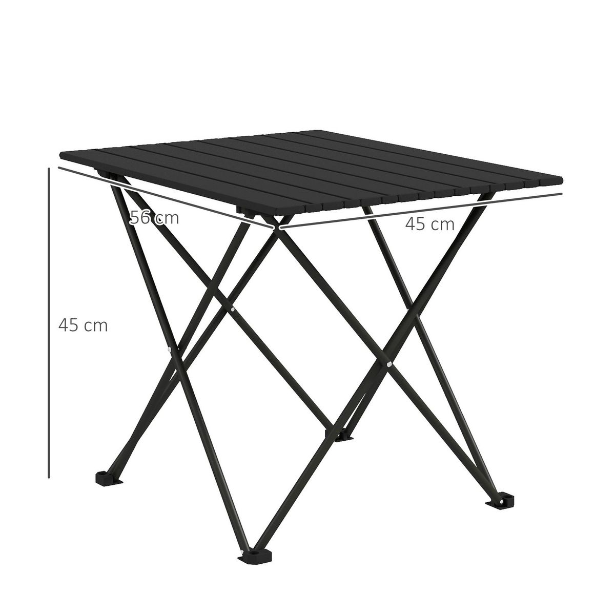 OUTSUNNY Table de camping pique-nique pliable - sac de transport inclus - métal noir